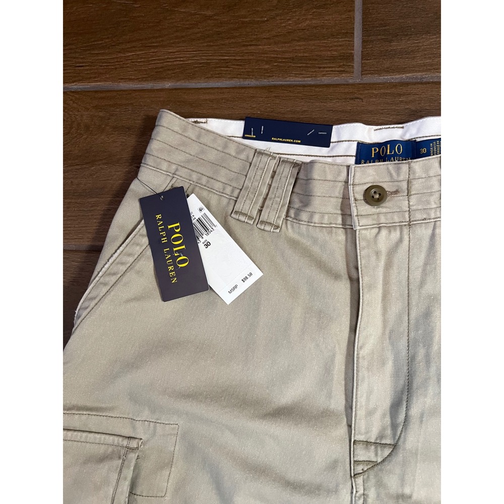 Polo Ralph Lauren Men's Hudson Khaki Tan Size 30 Chino Cargo Shorts NWT - Picture 2 of 9